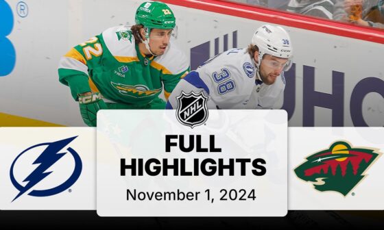 NHL Highlights | Lightning vs. Wild - November 1, 2024