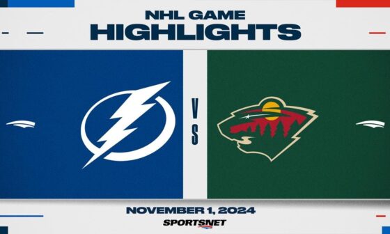 NHL Highlights | Lightning vs. Wild - November 1, 2024