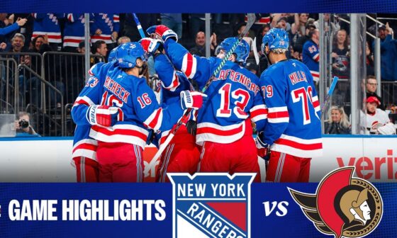 GAME HIGHLIGHTS | 2024-25: New York Rangers vs Ottawa Senators (11/1/24)