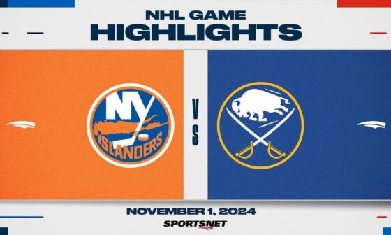 NHL Highlights | Islanders vs. Sabres - November 1, 2024