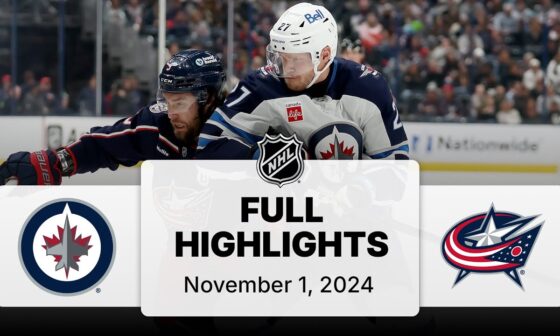 NHL Highlights | Jets vs. Blue Jackets - November 1, 2024