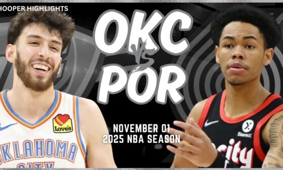 Oklahoma City Thunder vs Portland Trail Blazers Full Game Highlights | Nov 1 | 2025 NBA Season