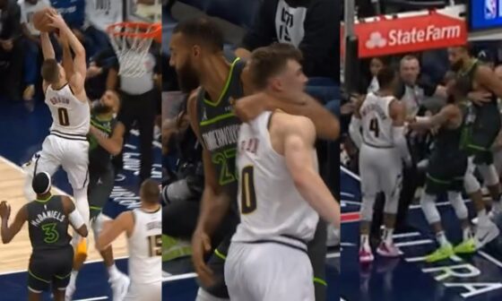 Russell Westbrook tries to fight Rudy Gobert after Christian Braun dunked on Rudy 🫢