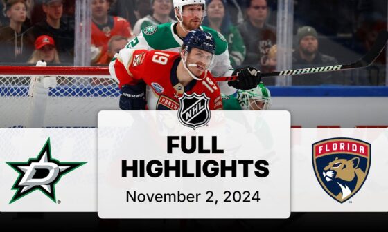 NHL Highlights | Stars vs. Panthers - November 2, 2024 | Global Series Finland