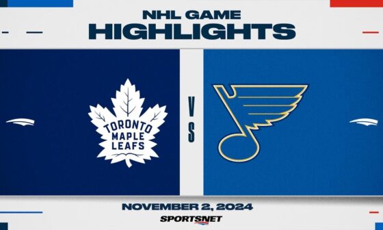 NHL Highlights | Maple Leafs vs. Blues - November 2, 2024