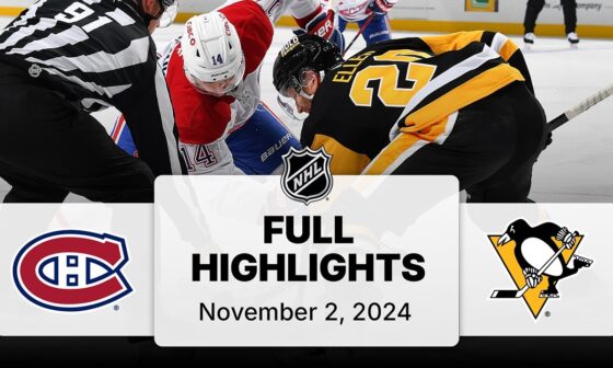 NHL Highlights | Canadiens vs. Penguins - November 2, 2024