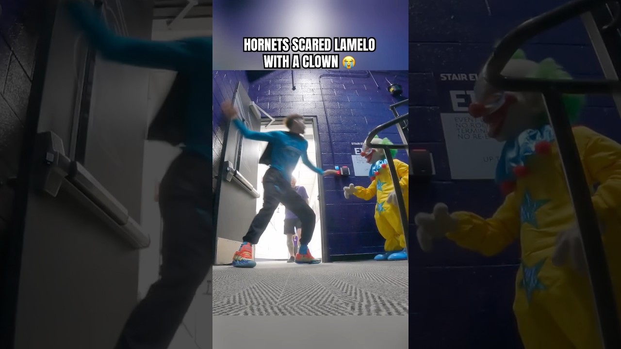 LaMelo immediately slapped the clown 💀 (via @hornets)