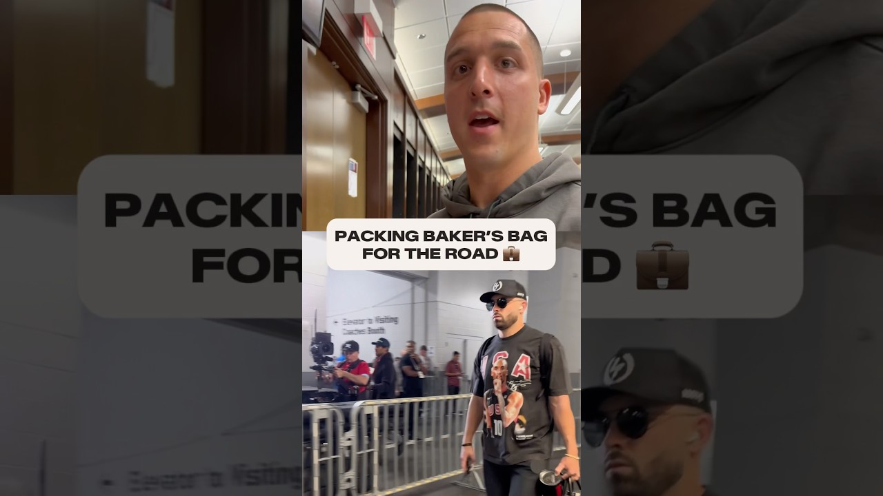 QB1 is packed and ready to go 💼 #buccaneers #nfl #bakermayfield #bag #travel #uniform #shorts