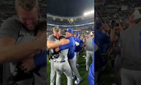 Champs hugging champs 😤 #WorldSeries