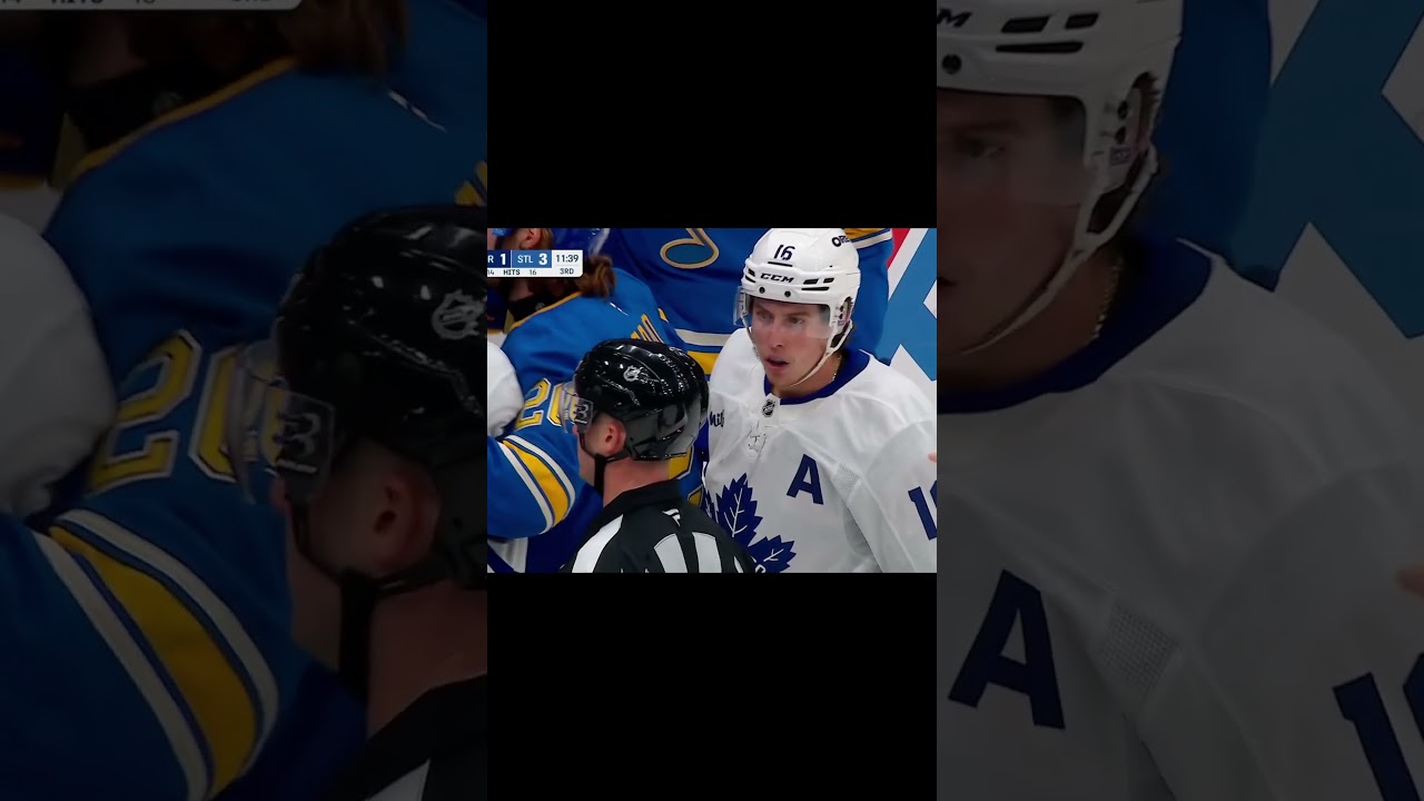 Matthews NAILS Suter after Marner gets hit #hockey #leafs #nhl #blues