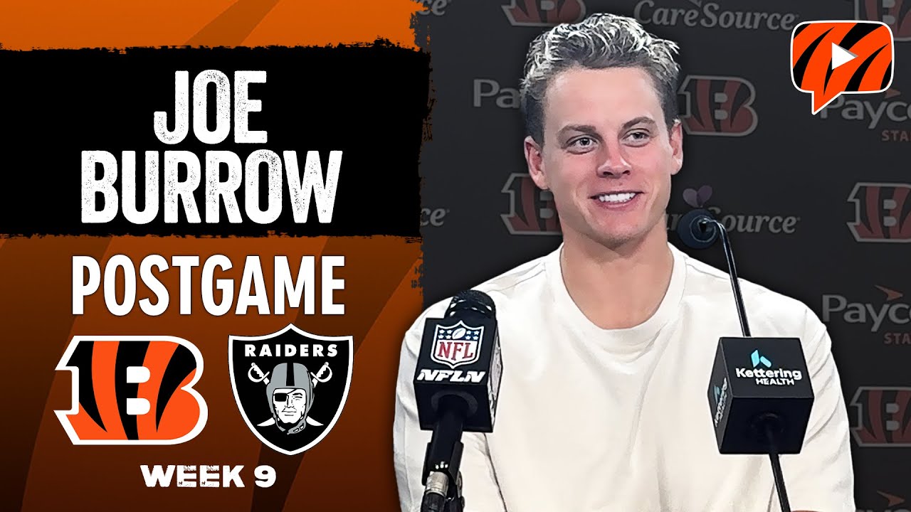 Joe Burrow Reacts to Bengals WIN Over Raiders | NFL Week 9