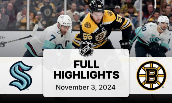 NHL Highlights | Kraken vs. Bruins - November 3, 2024