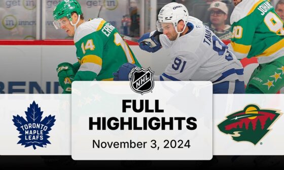 NHL Highlights | Maple Leafs vs. Wild - November 3, 2024