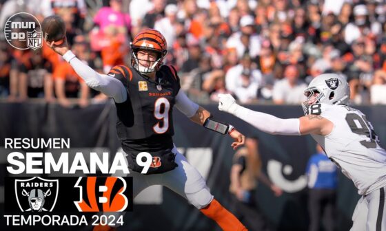 Las Vegas Raiders vs. Cincinnati Bengals | Resumen NFL en español - Semana 9 | NFL Highlights 2024