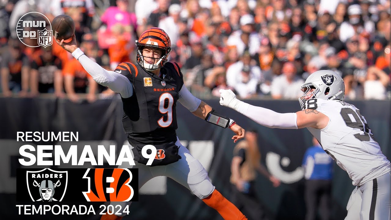 Las Vegas Raiders vs. Cincinnati Bengals | Resumen NFL en español - Semana 9 | NFL Highlights 2024