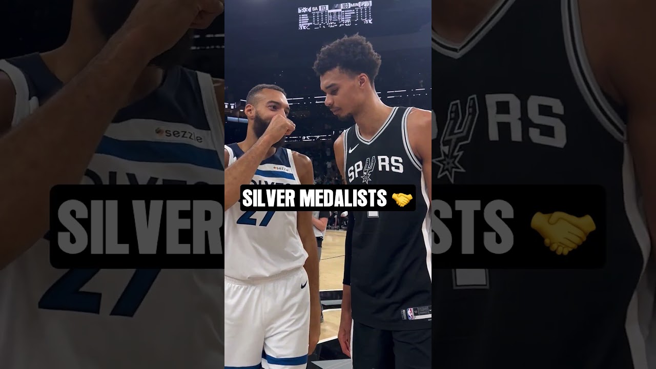 Silver Medalists, Victor Wembanyama and Rudy Gobert 🤝 #nba #spurs #timberwolves