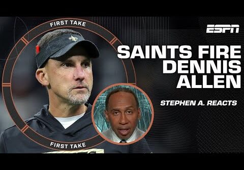 Stephen A. & Shannon Sharpe’s INSTANT reaction to the Saints firing HC Dennis Allen | First Take