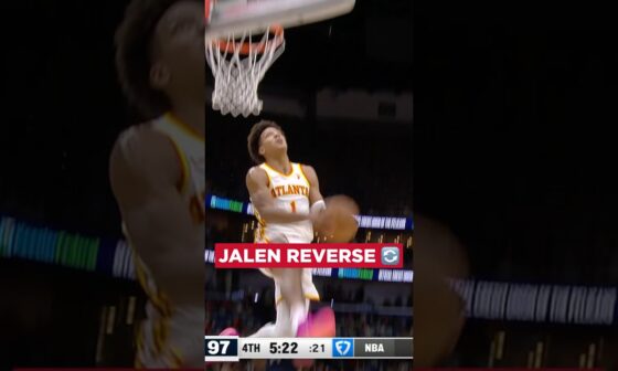 Whhhoooaaaaaaa Jalen 😮😮😮 #jalenjohnson #nba #hawks #reversedunk