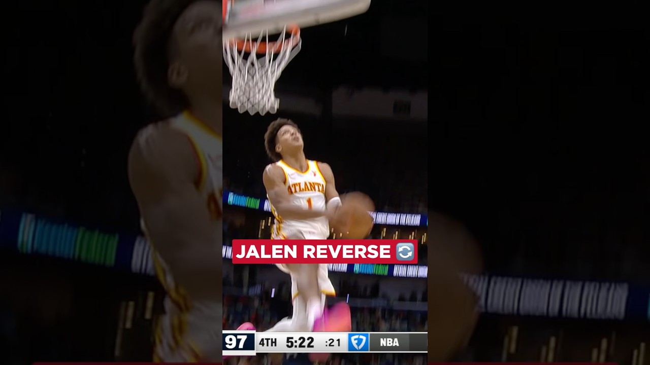 Whhhoooaaaaaaa Jalen 😮😮😮 #jalenjohnson #nba #hawks #reversedunk