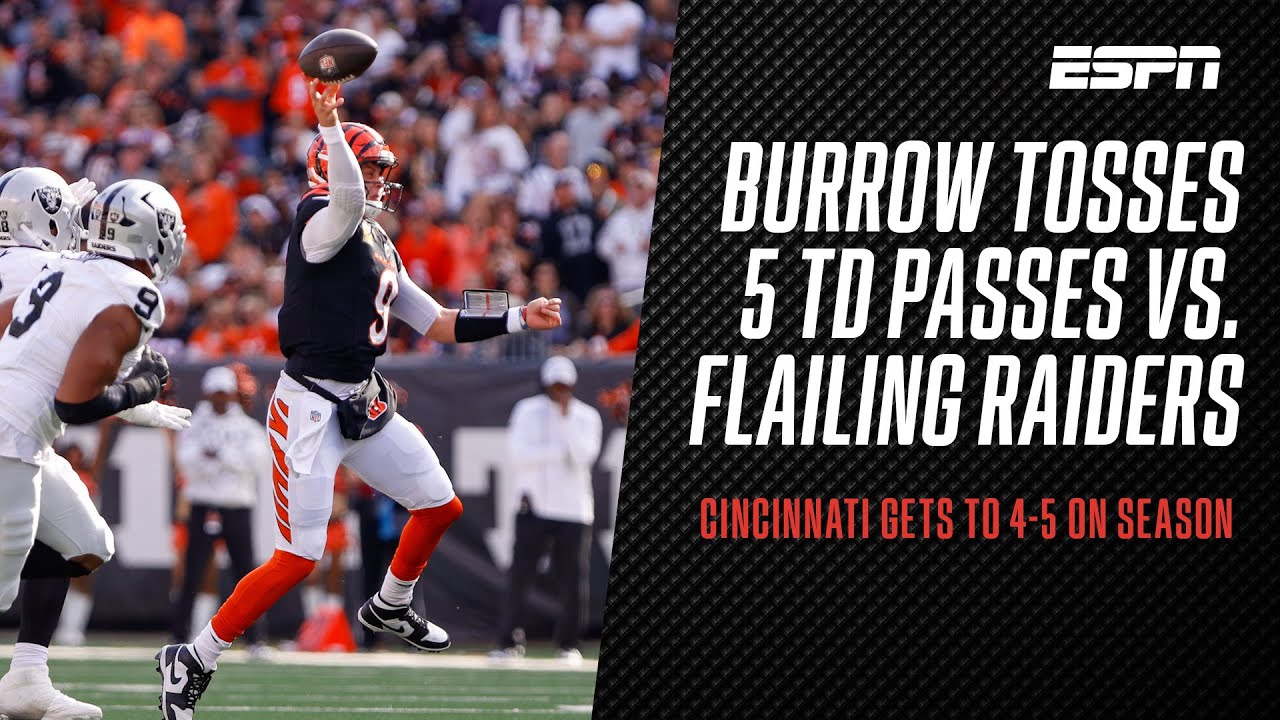 Las Vegas Raiders vs. Cincinnati Bengals | Joe Burrow drops 5 touchdowns on flailing #Raiders