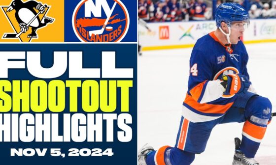 Pittsburgh Penguins at New York Islanders | FULL Shootout Highlights - November 5, 2024