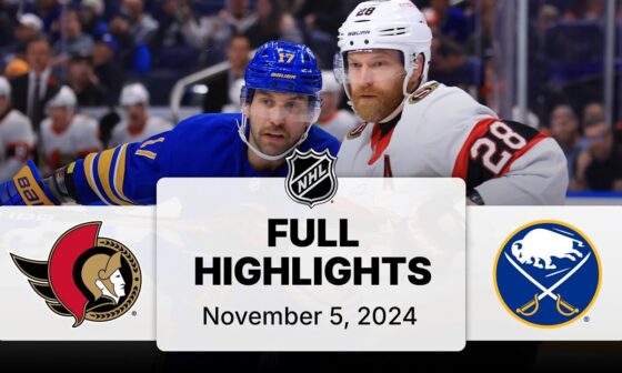 NHL Highlights | Senators vs. Sabres | November 05, 2024