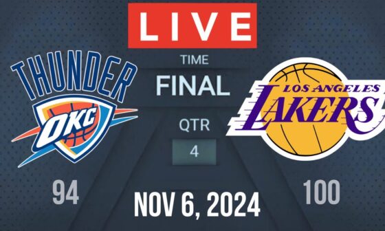 NBA LIVE!  LOS ANGELES LAKERS vs OKC THUNDER I NBA 2K25 November 6 2024 I THUNDER vs LAL 2K25