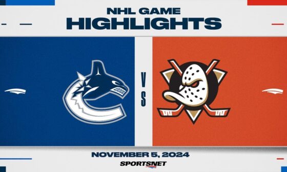 NHL Highlights | Canucks vs. Ducks - November 5, 2024