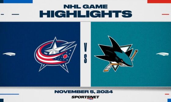 NHL Highlights | Blue Jackets vs. Sharks - November 5, 2024