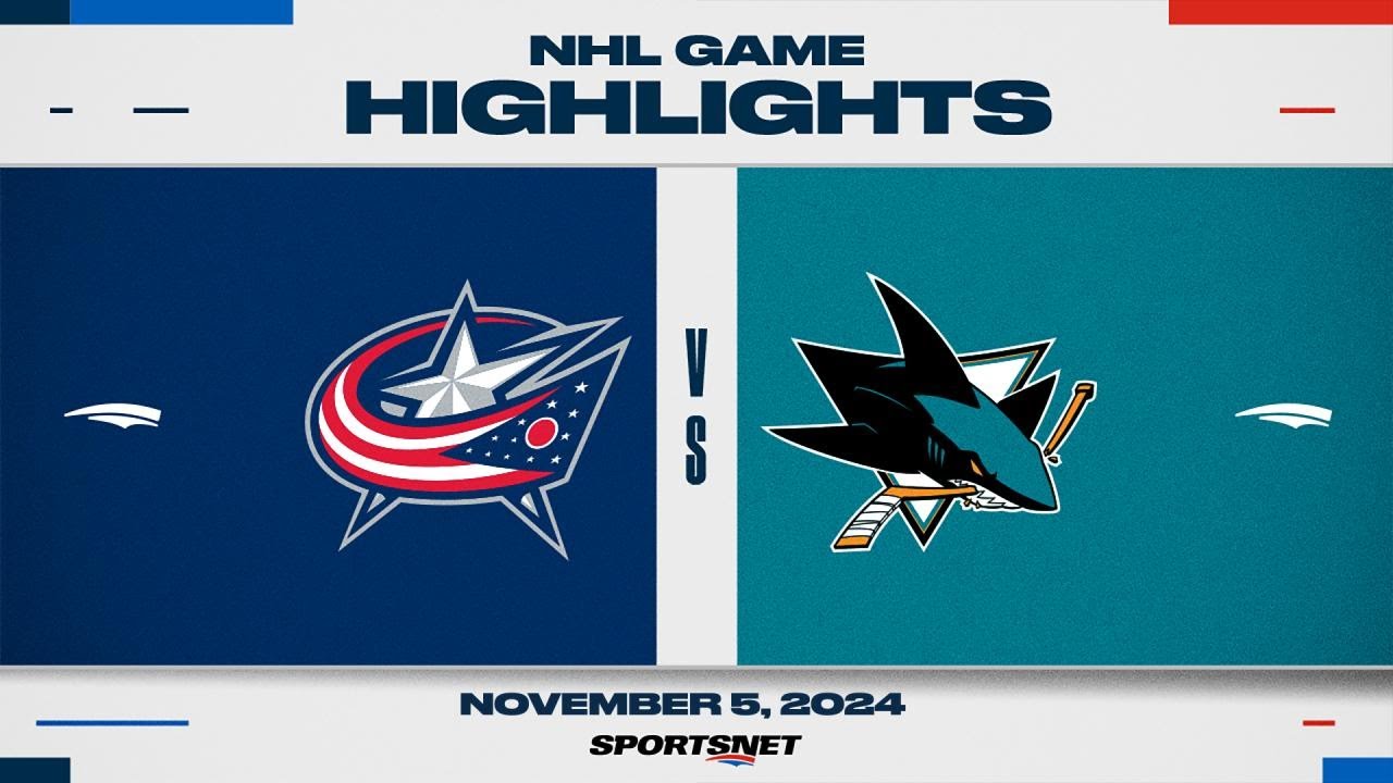 NHL Highlights | Blue Jackets vs. Sharks - November 5, 2024