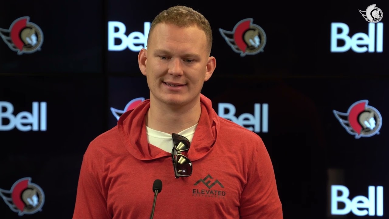 Thomas Chabot, Brady Tkachuk, Travis Green Media Availability - Nov. 6