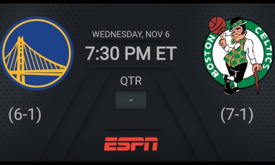 Golden State Warriors @ Boston Celtics Live Scoreboard