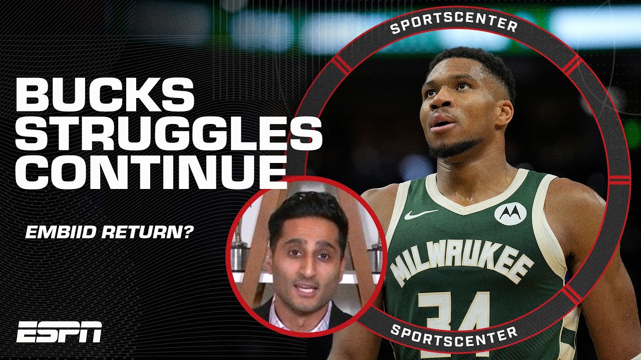 Shams Charania talks Bucks' slow start, Joel Embiid potential return & more | SportsCenter