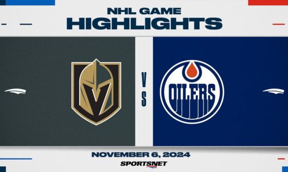 NHL Highlights | Golden Knights vs. Oilers - November 6, 2024