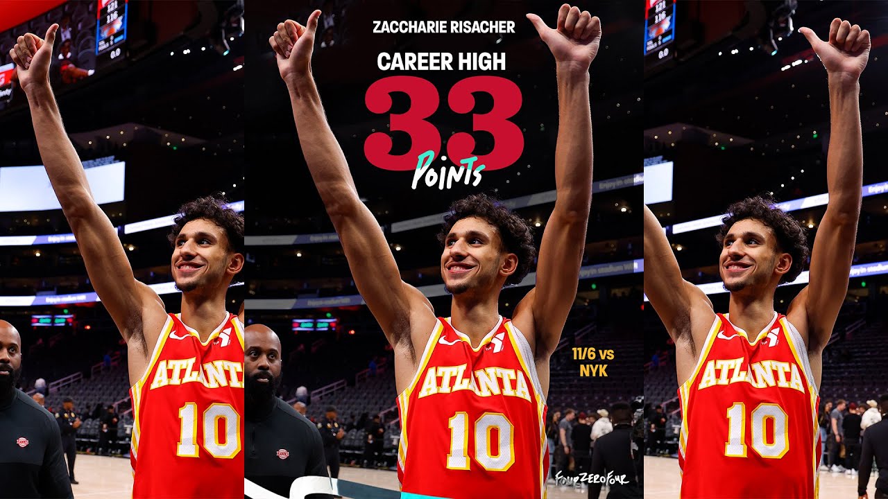 Zaccharie Risacher CAREER HIGH 33 Points in Hawks Win over Knicks