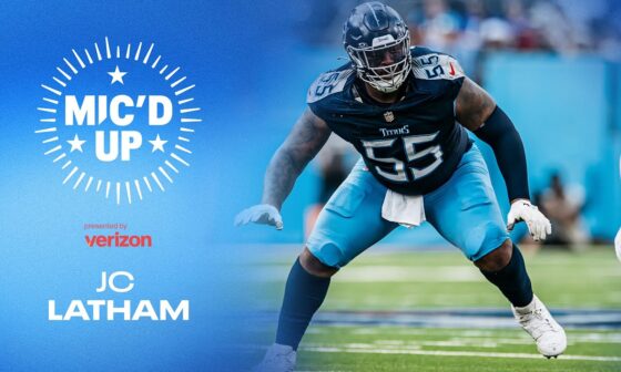 JC Latham Mic'd Up vs. Patriots | Tennessee Titans