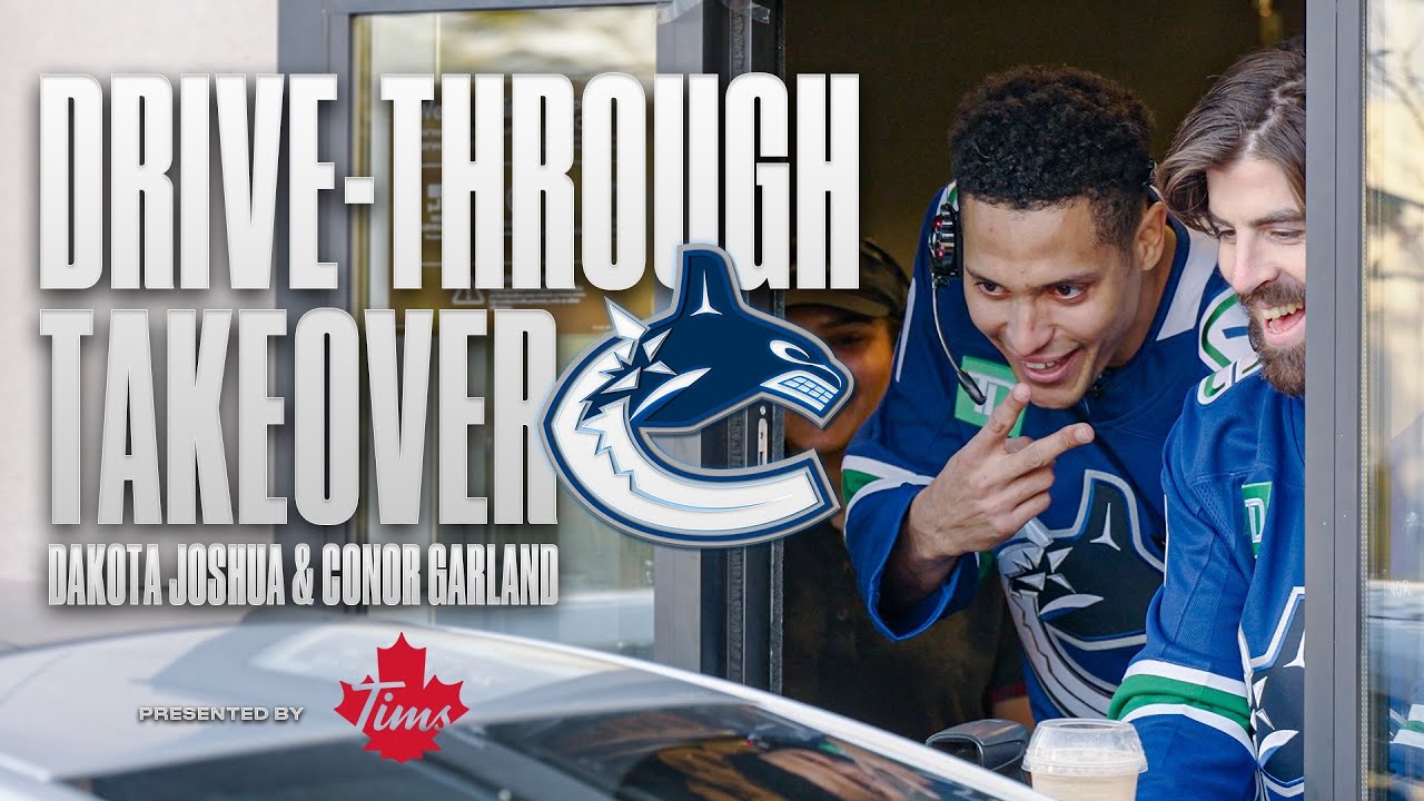 #Canucks Dakota Joshua and Conor Garland Takeover a Tim Hortons Drive Through!