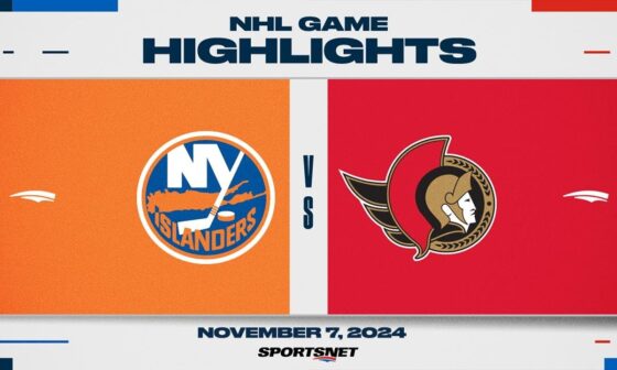 NHL Highlights | Islanders vs. Senators - November 7, 2024