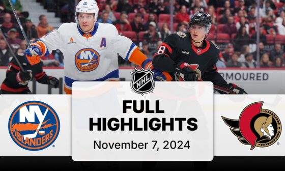 NHL Highlights | Islanders vs. Senators | November 07, 2024