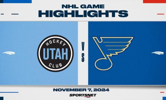 NHL Highlights | Utah HC vs. Blues - November 7, 2024