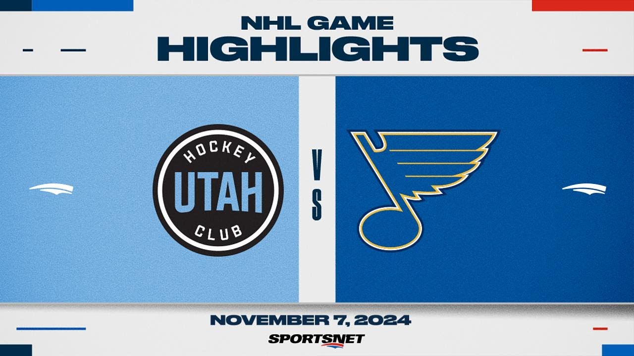 NHL Highlights | Utah HC vs. Blues - November 7, 2024