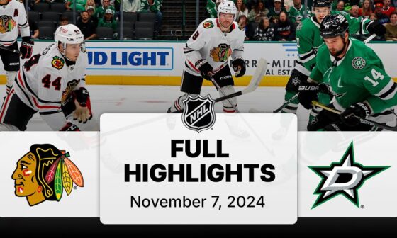 NHL Highlights | Blackhawks vs. Stars | November 07, 2024