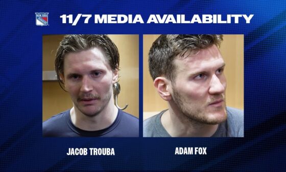 NYR vs BUF: Jacob Trouba and Adam Fox Postgame Media Availability | November 7, 2024