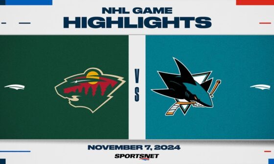 NHL Highlights | Wild vs. Sharks - November 7, 2024