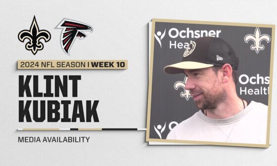 Klint Kubiak on Erik McCoy Return, WR Group | Falcons vs. Saints NFL Week 10