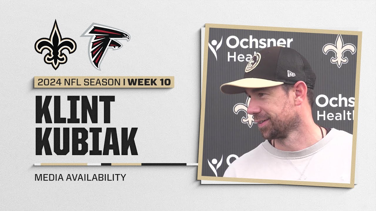 Klint Kubiak on Erik McCoy Return, WR Group | Falcons vs. Saints NFL Week 10