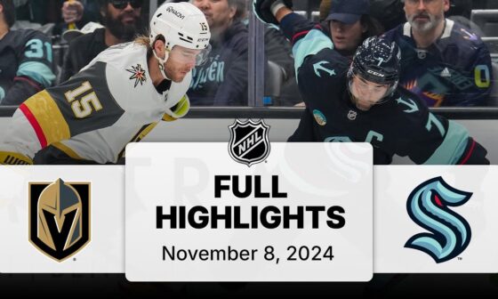 NHL Highlights | Golden Knights vs. Kraken - November 8, 2024