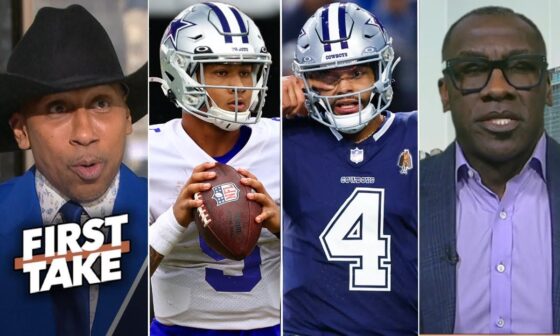 FIRST TAKE | The fate of QB Dak Prescott in jeopardy - Shannon on Cowboys weight Trey Lance start