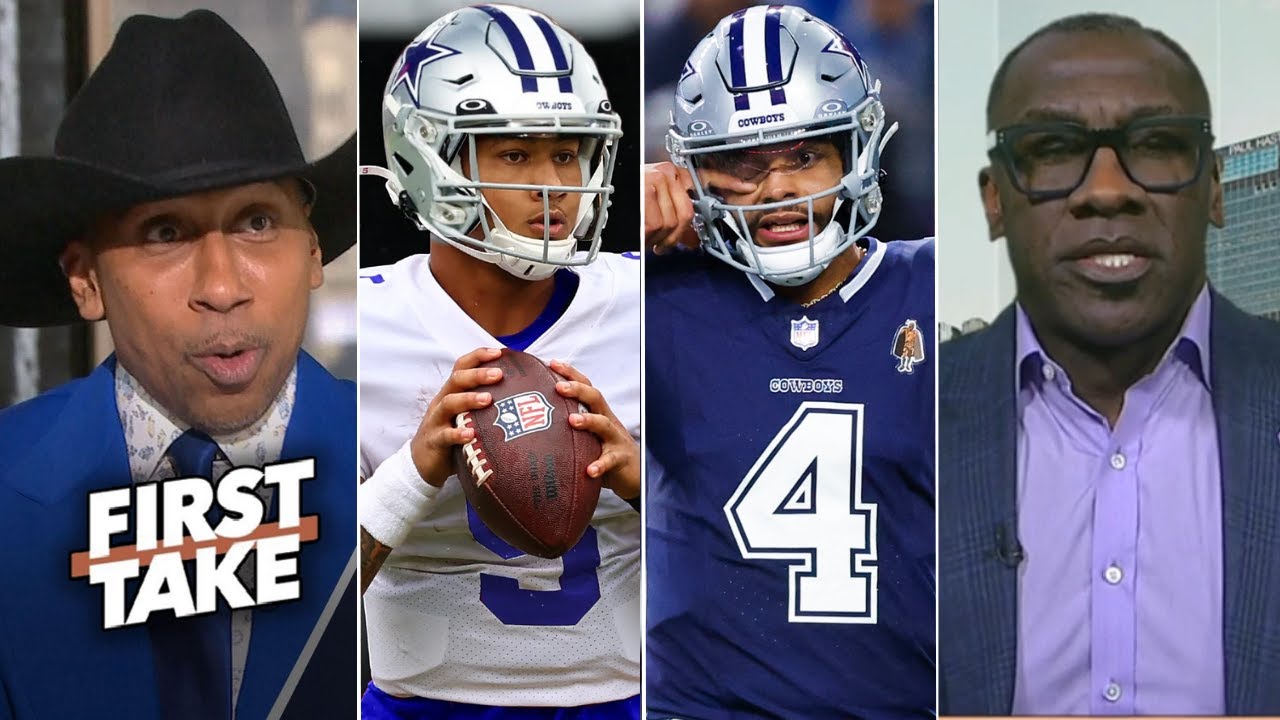 FIRST TAKE | The fate of QB Dak Prescott in jeopardy - Shannon on Cowboys weight Trey Lance start