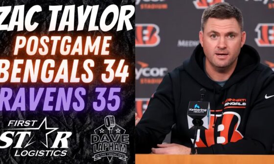 Cincinnati Bengals Head Coach Zac Taylor | Postgame After Bengals Lose to the Ravens 35-34